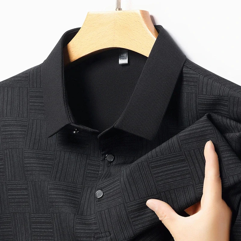 Men's Textured Knit Polo Shirt