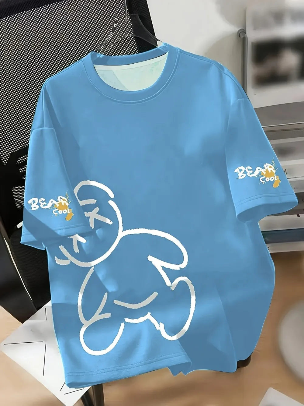 Men's Cartoon Bear Print T-Shirt