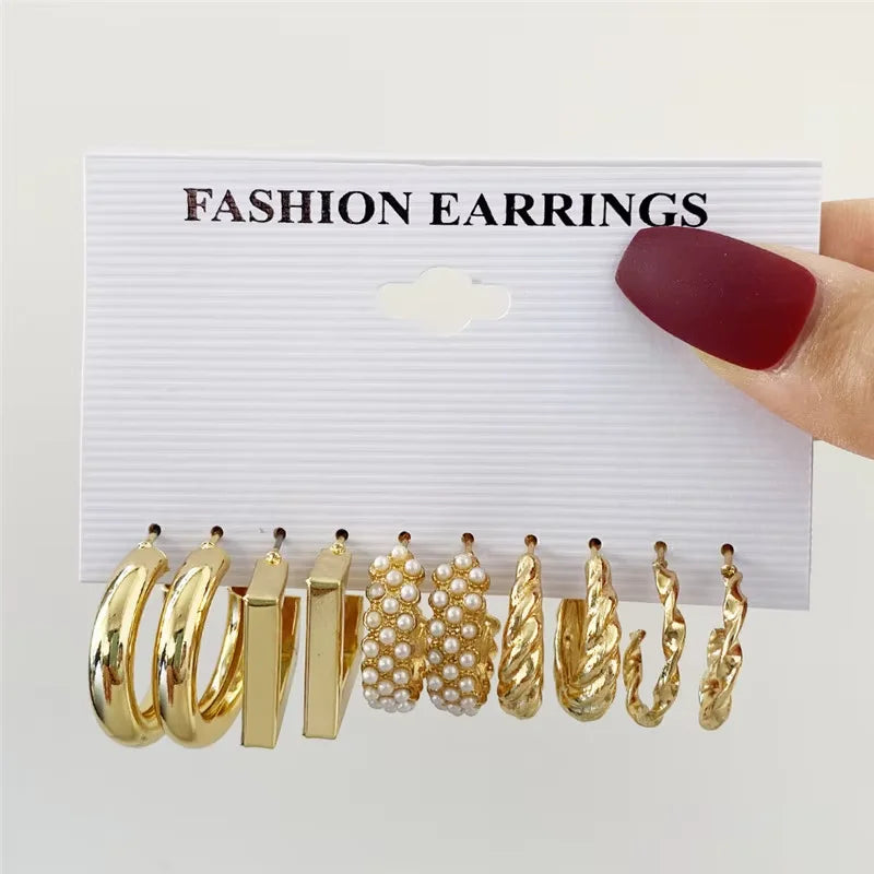 Boho Hoop Earrings Set