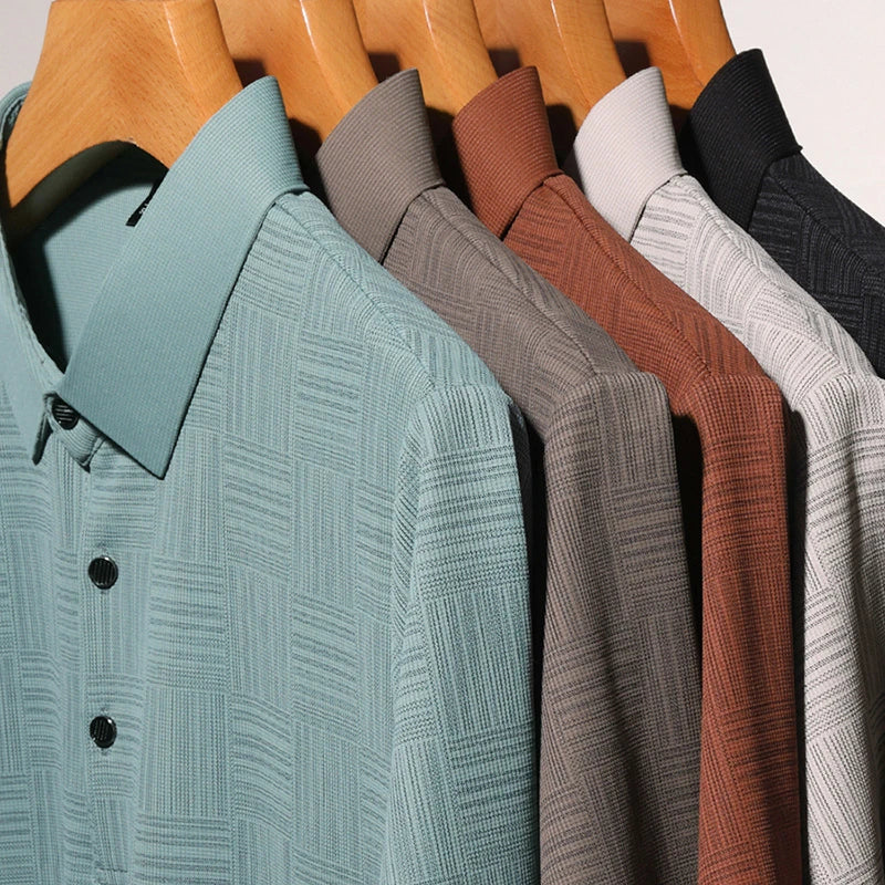 Men's Textured Knit Polo Shirt