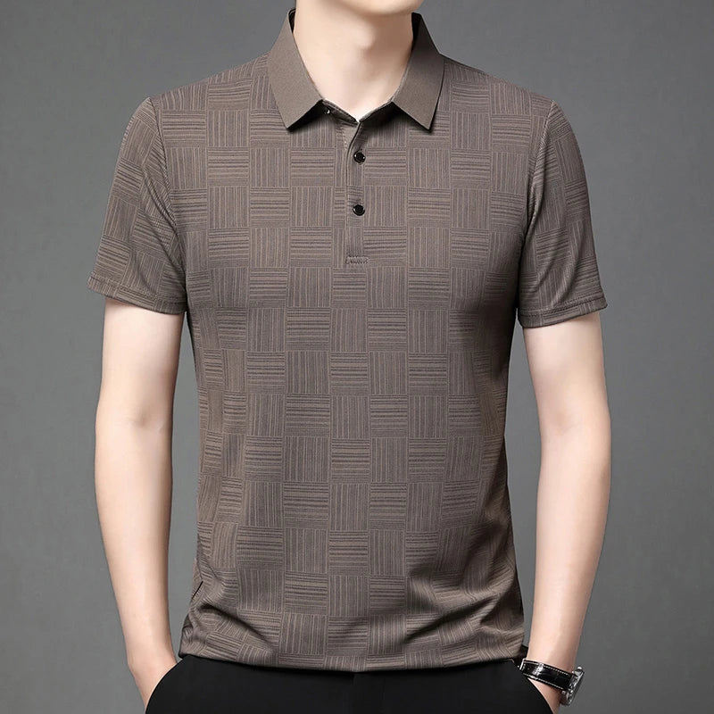 Men's Textured Knit Polo Shirt