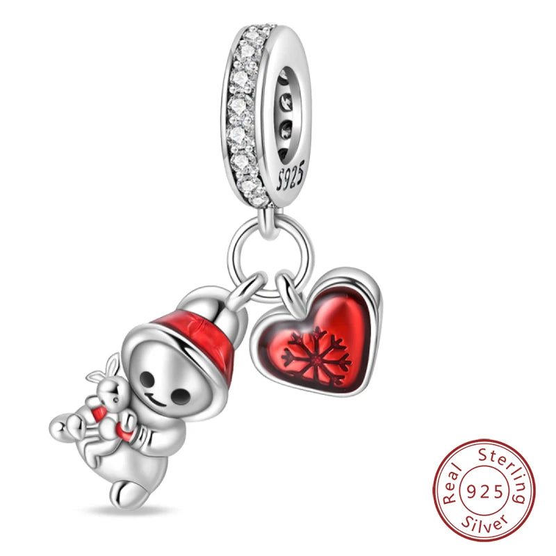 Silver Red Charm Bracelet
