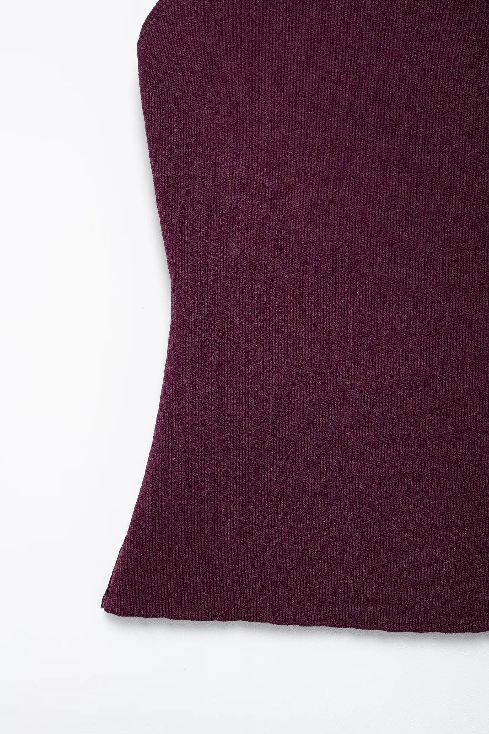 Women's Wine Red Knit Skirt Set