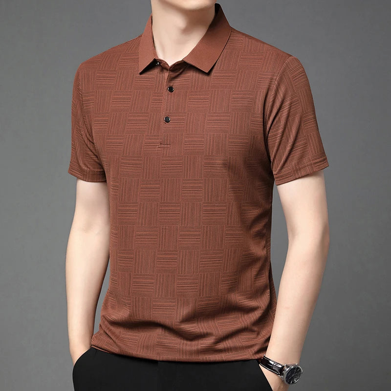 Men's Textured Knit Polo Shirt