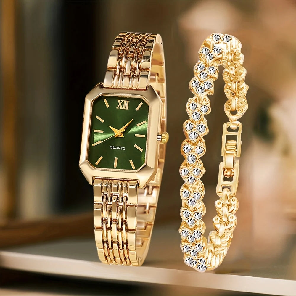 Rose Gold Watch & Bracelet Set for Women | Golden Thread