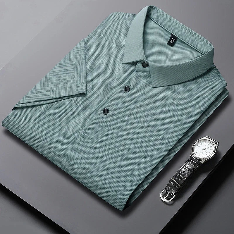 Men's Textured Knit Polo Shirt