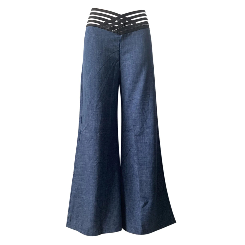 Wide Leg Flared Trousers