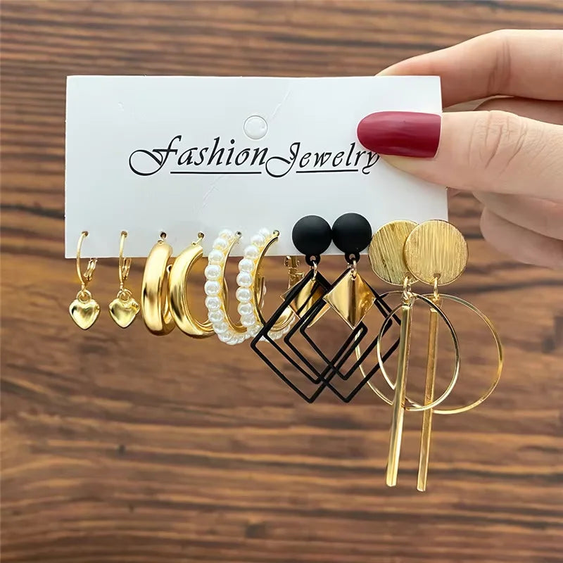 Boho Hoop Earrings Set