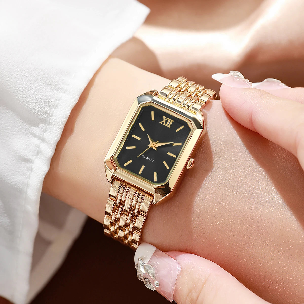 Rose Gold Watch & Bracelet Set for Women | Golden Thread