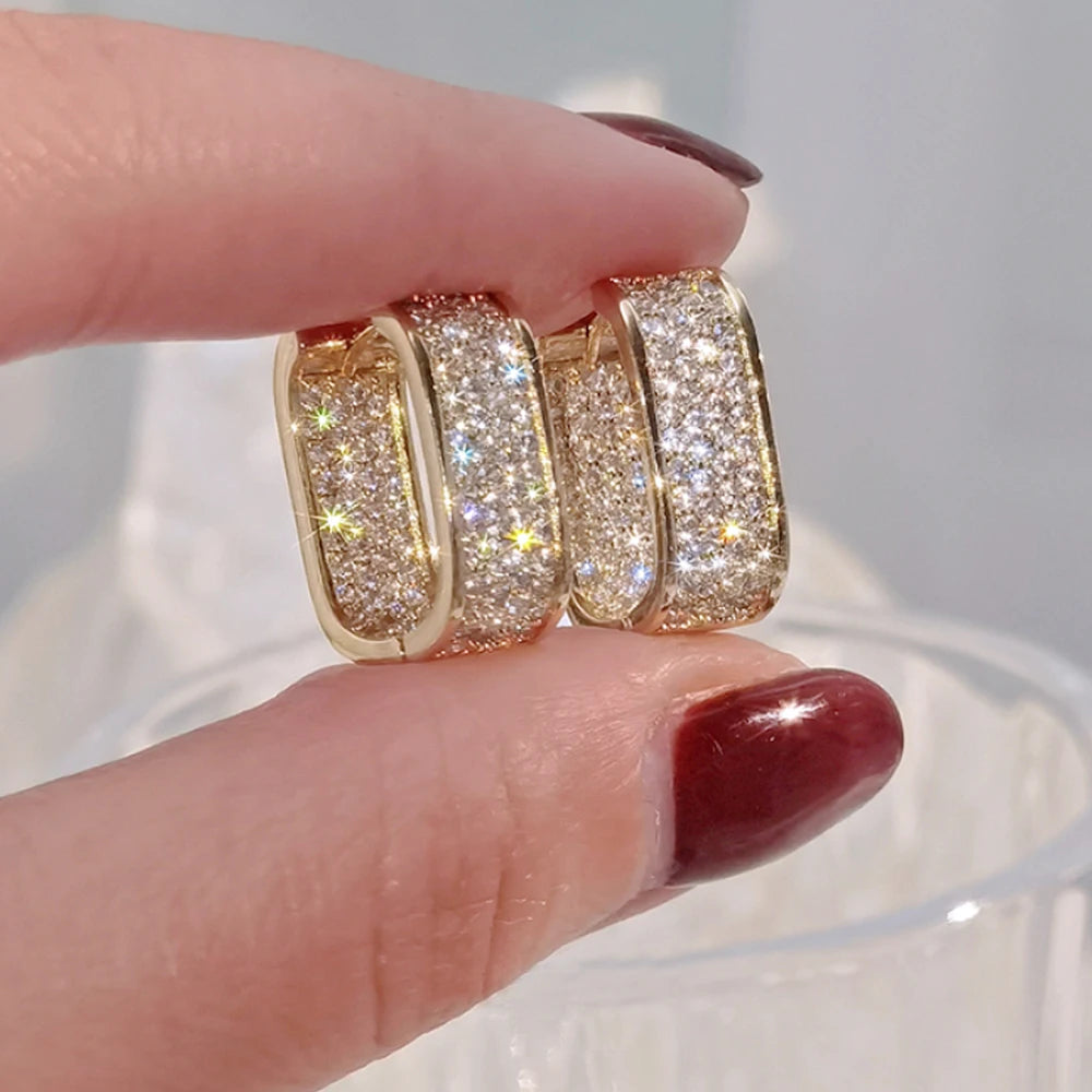Korean CZ Hoop Earrings