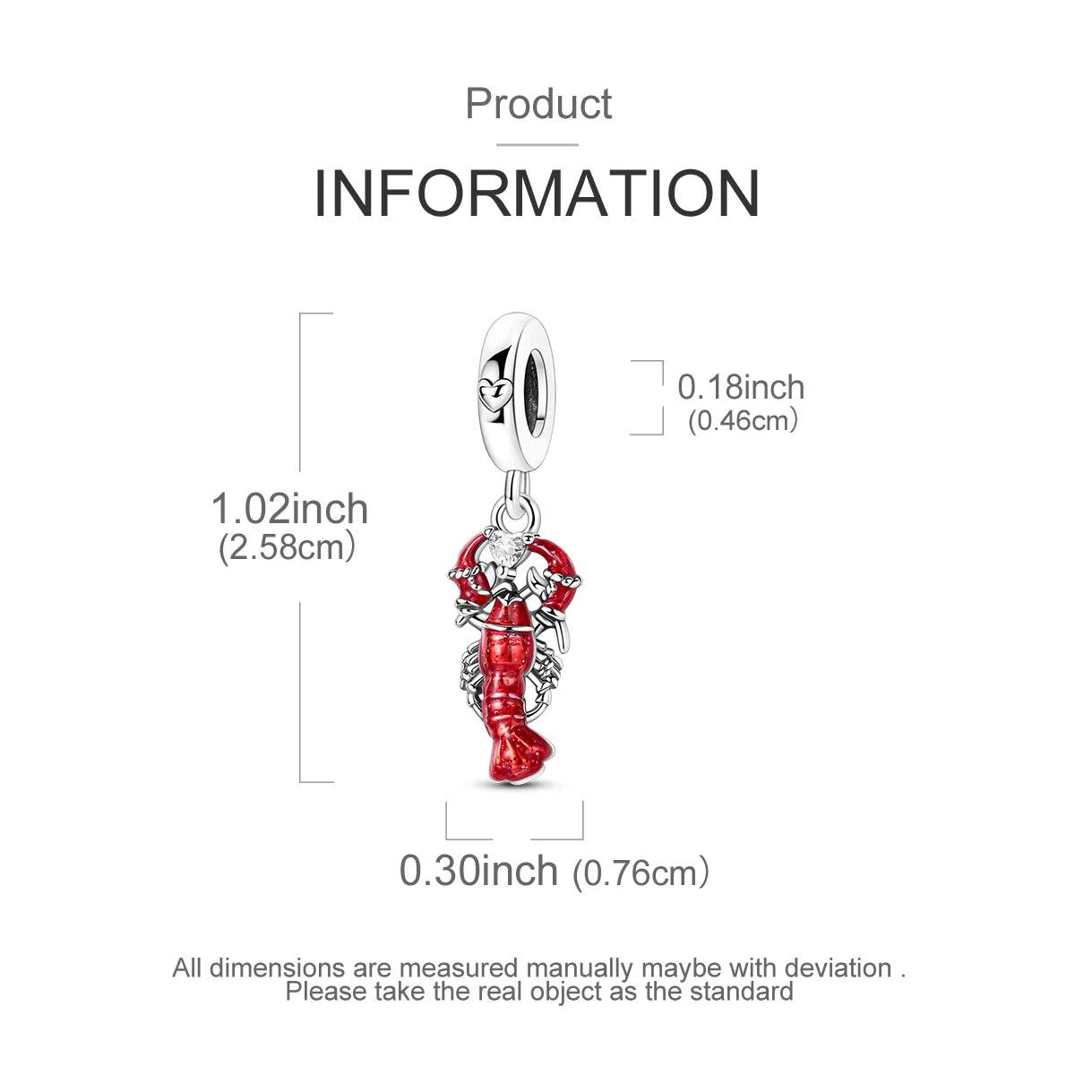 Silver Red Charm Bracelet