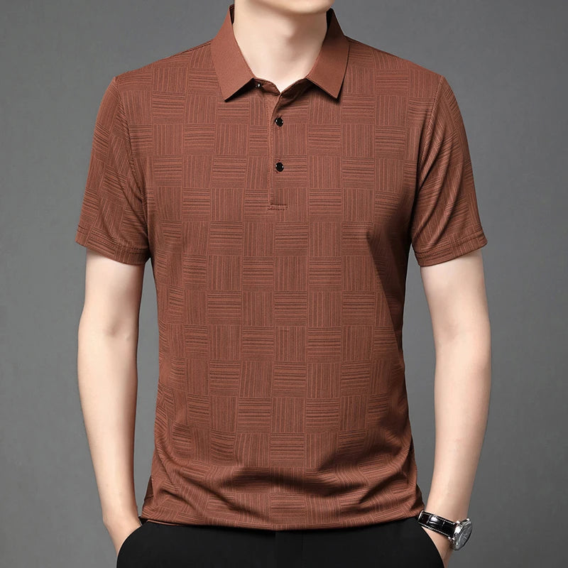 Men's Textured Knit Polo Shirt