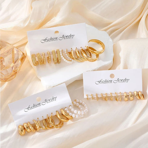 Boho Hoop Earrings Set