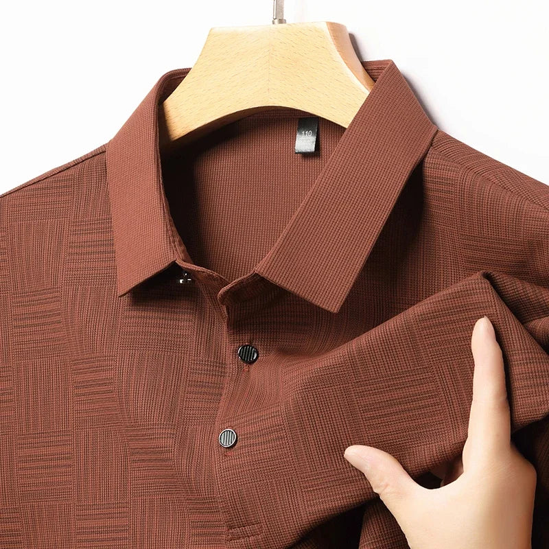 Men's Textured Knit Polo Shirt