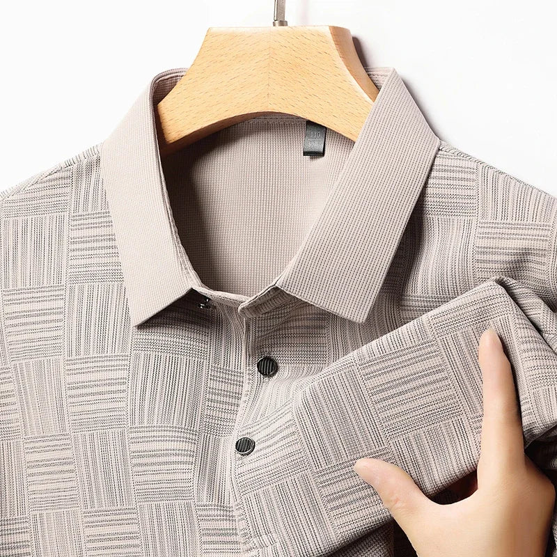 Men's Textured Knit Polo Shirt