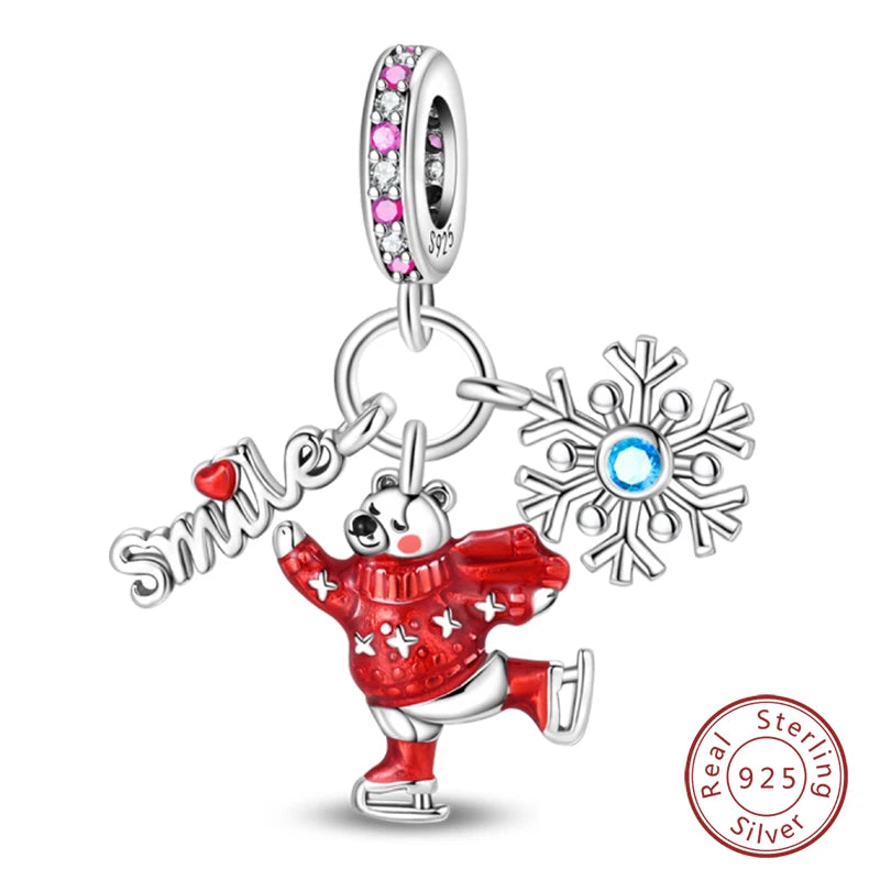 Silver Red Charm Bracelet
