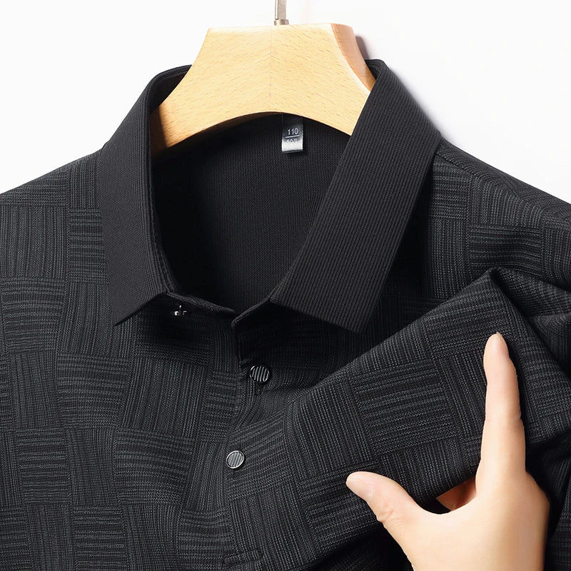 Men's Textured Knit Polo Shirt