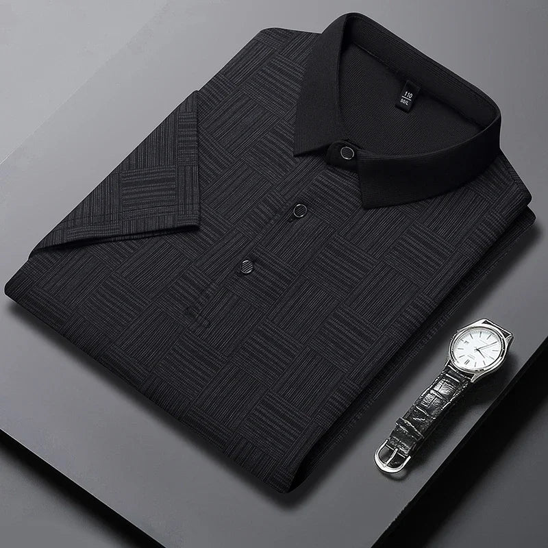 Men's Textured Knit Polo Shirt
