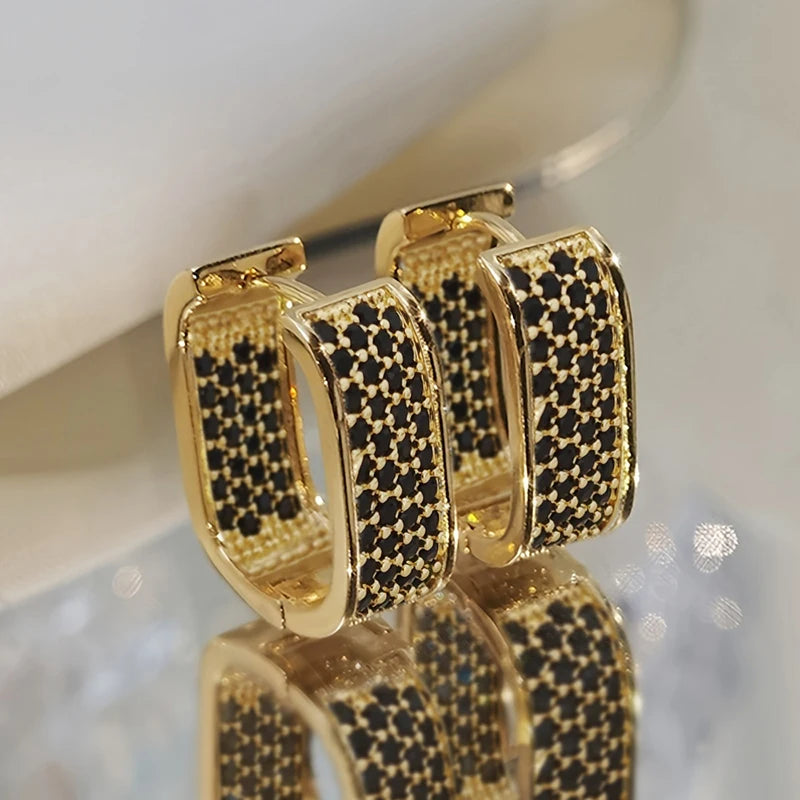 Korean CZ Hoop Earrings