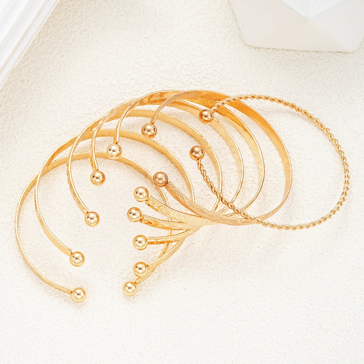 Gold Bangle Set for Women | Cuff Bracelet | Golden Thread