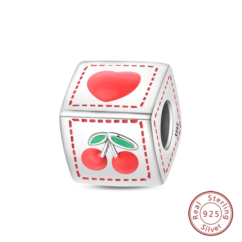 Silver Red Charm Bracelet