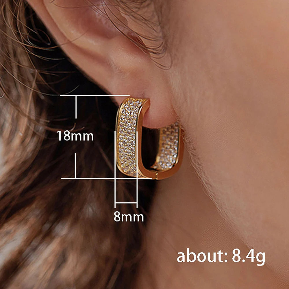 Korean CZ Hoop Earrings