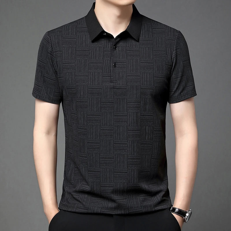 Men's Textured Knit Polo Shirt