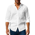 Men's Cotton Linen Casual Shirt – Henley Neck | Breathable Summer Wear