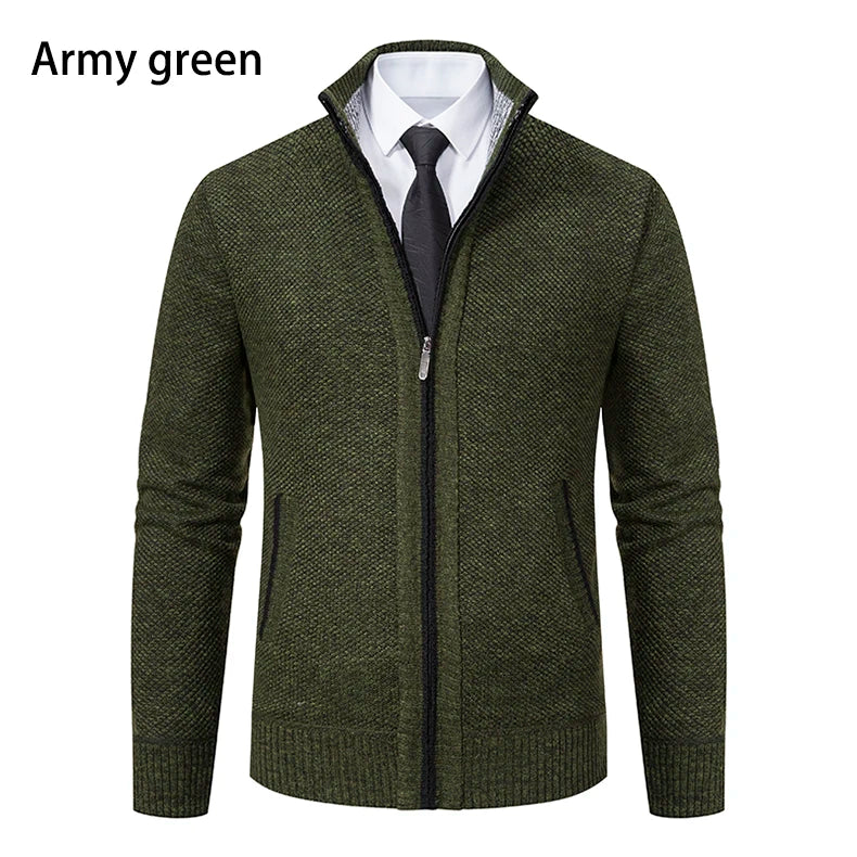 Men's Knit Zip Cardigan | Winter Sweater Jacket