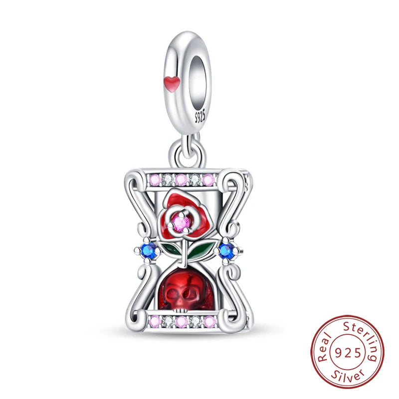 Silver Red Charm Bracelet