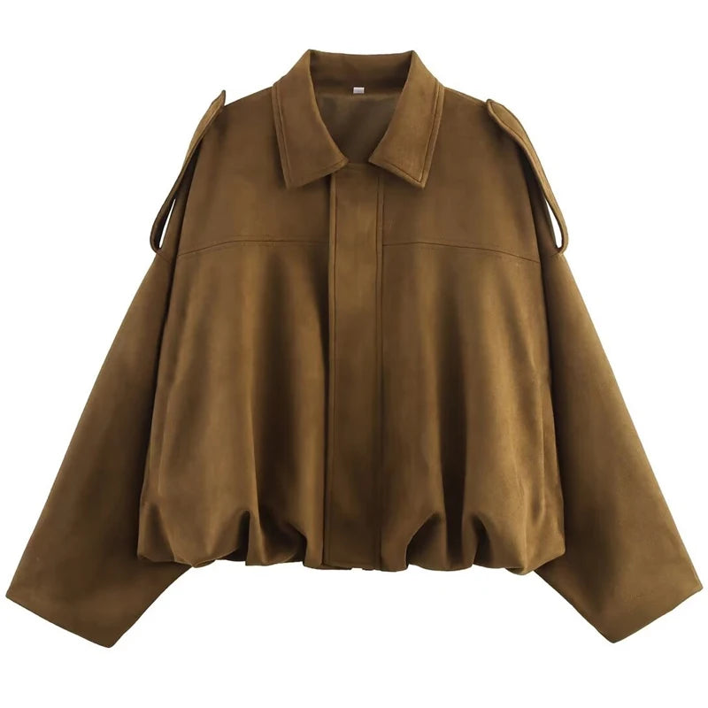 Women's Suede Bomber Jacket