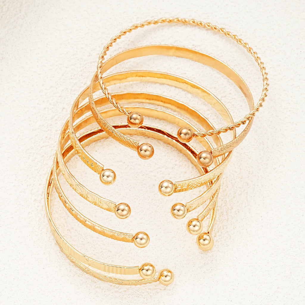 Gold Bangle Set for Women | Cuff Bracelet | Golden Thread