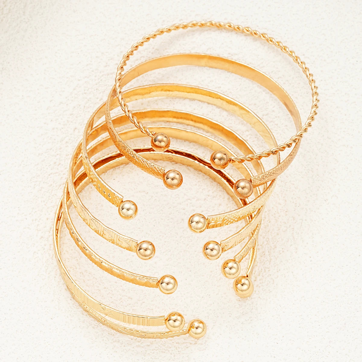Gold Bangle Set for Women | Cuff Bracelet | Golden Thread