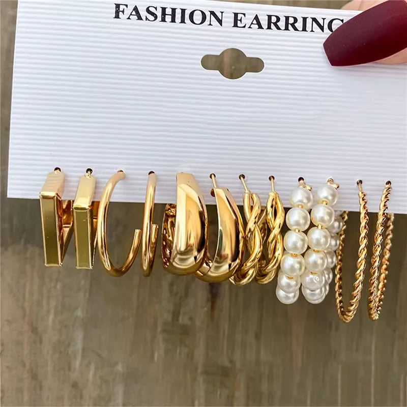 Boho Hoop Earrings Set