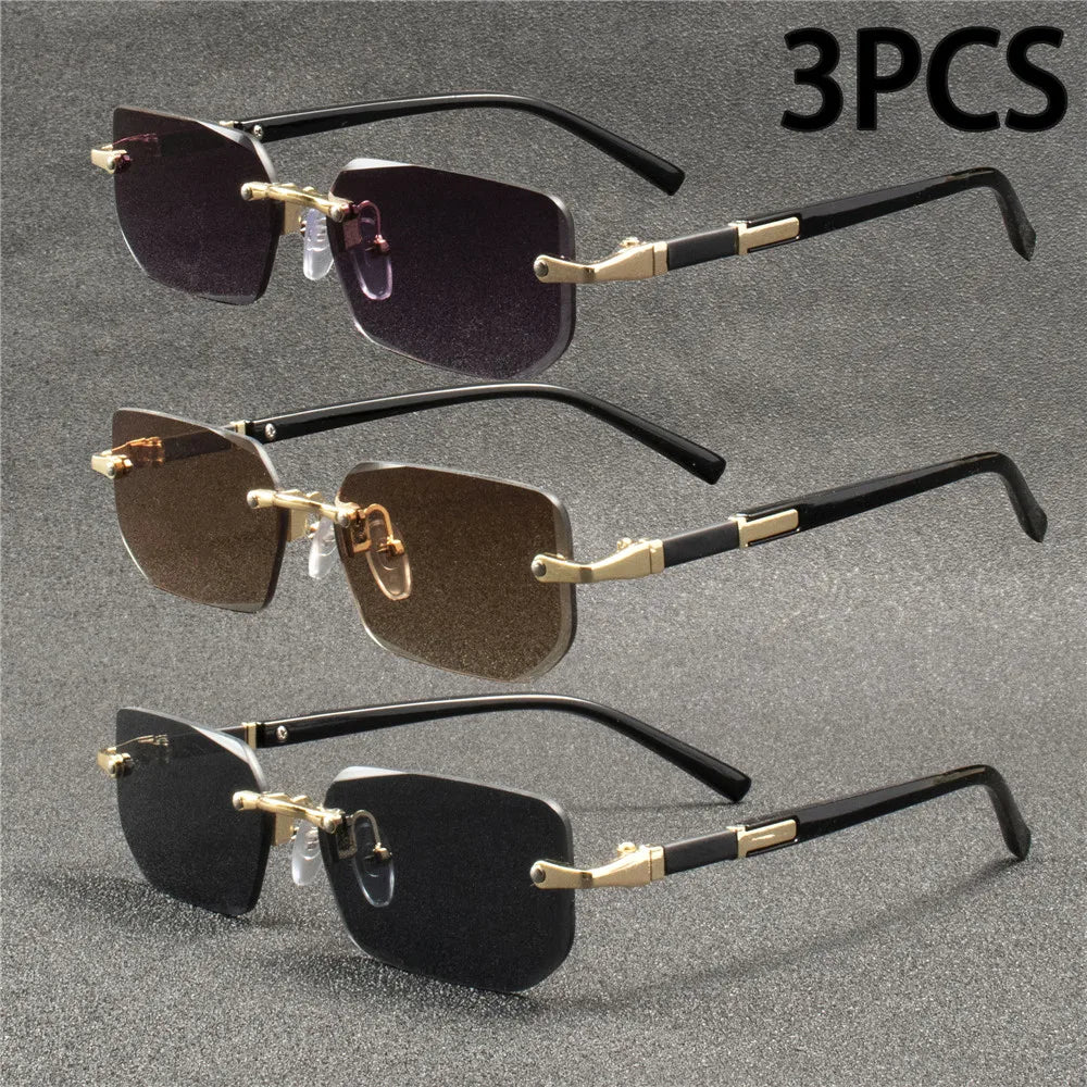 Unisex Rimless Square Sunglasses