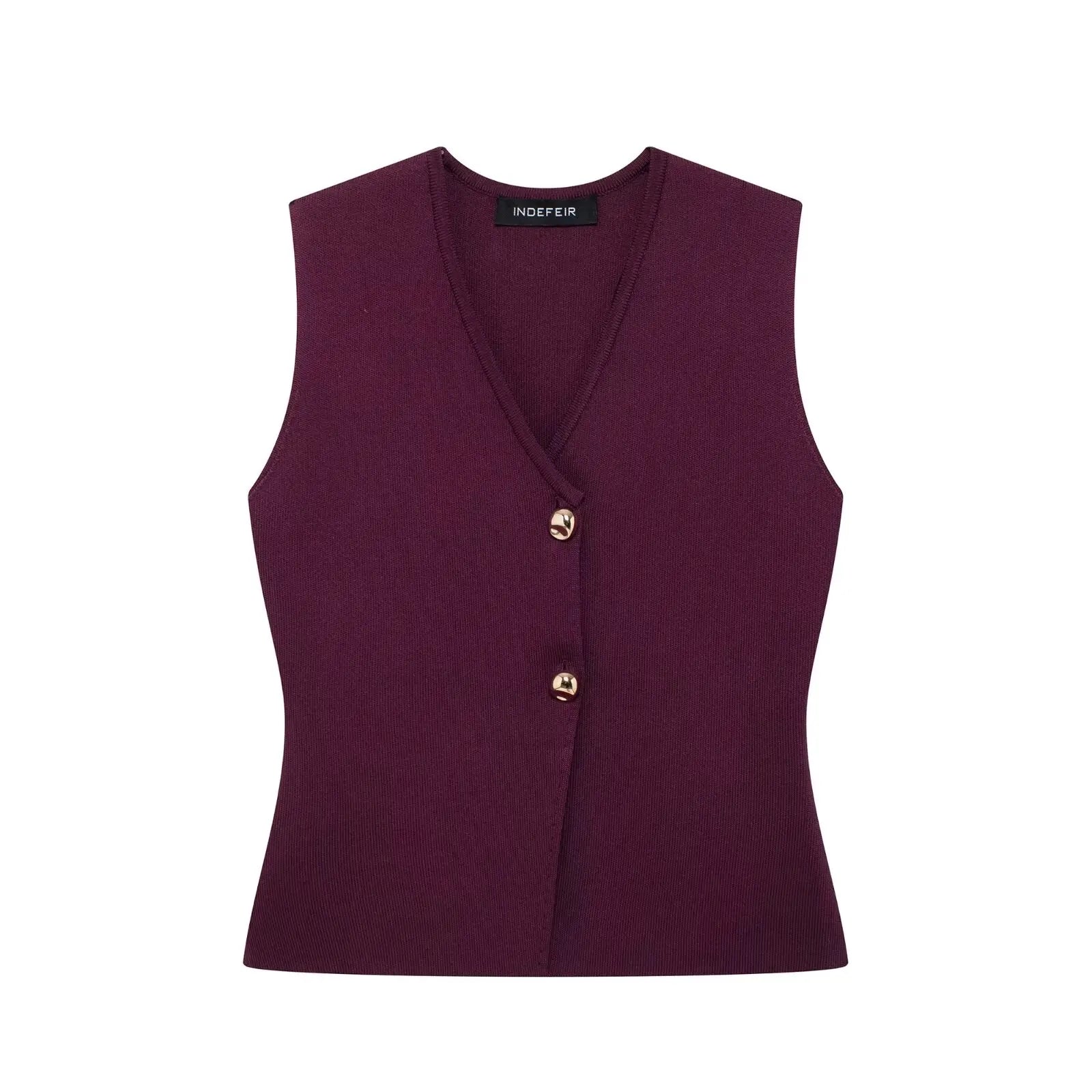 Women's Wine Red Knit Skirt Set