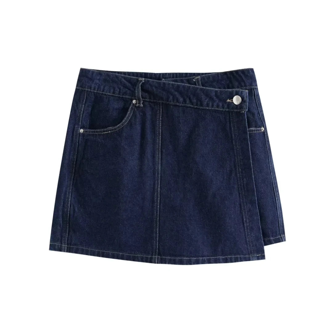 Denim Top + Skirt 2 Piece Set