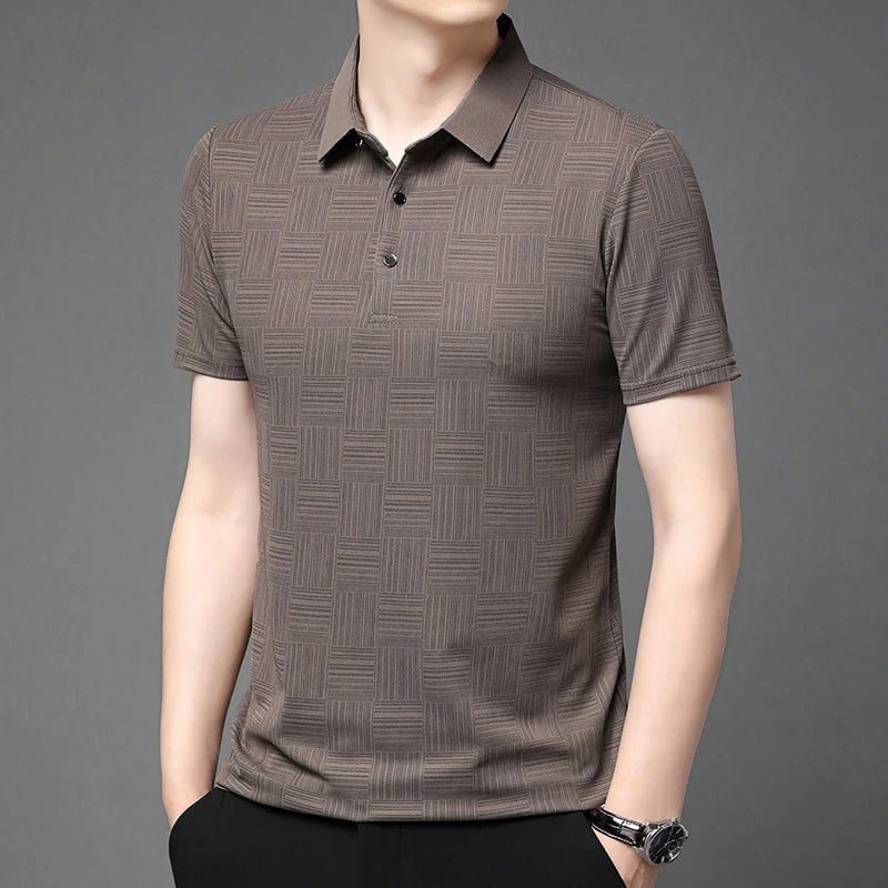 Men's Textured Knit Polo Shirt