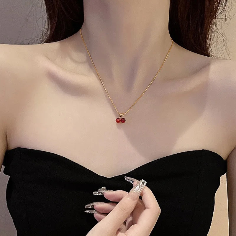 Women's Cherry Pendant Necklace